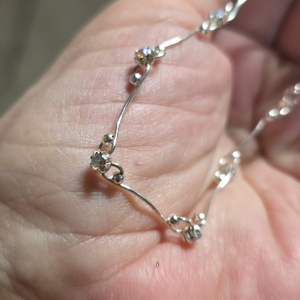 Silver-Tone Crystal Station Bracelet with Multicolor Accents - Picture 6 of 6